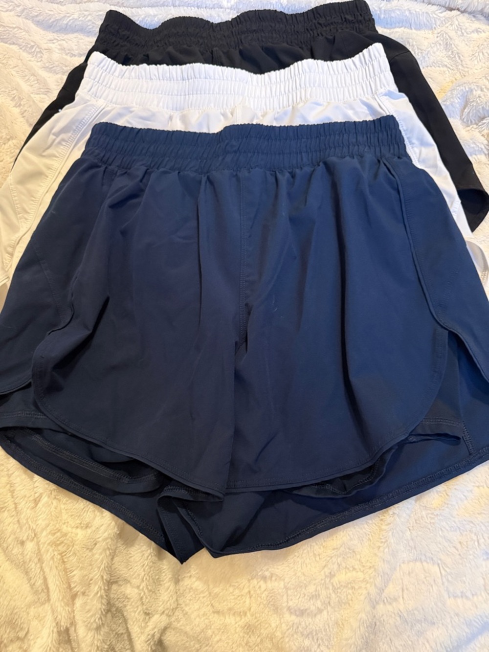 Multiple - Avia Women's Layered Athletic Shorts - Navy, White & Black